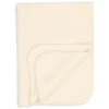 Wollfleece Decke natur mit Muschelkante