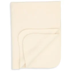 Wollfleece Decke natur mit Muschelkante