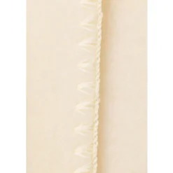 Wollfleece Decke natur mit Muschelkante