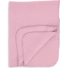 Wollfleece Decke rosa mit Muschelkante