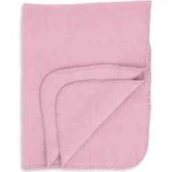 Wollfleece Decke rosa mit Muschelkante