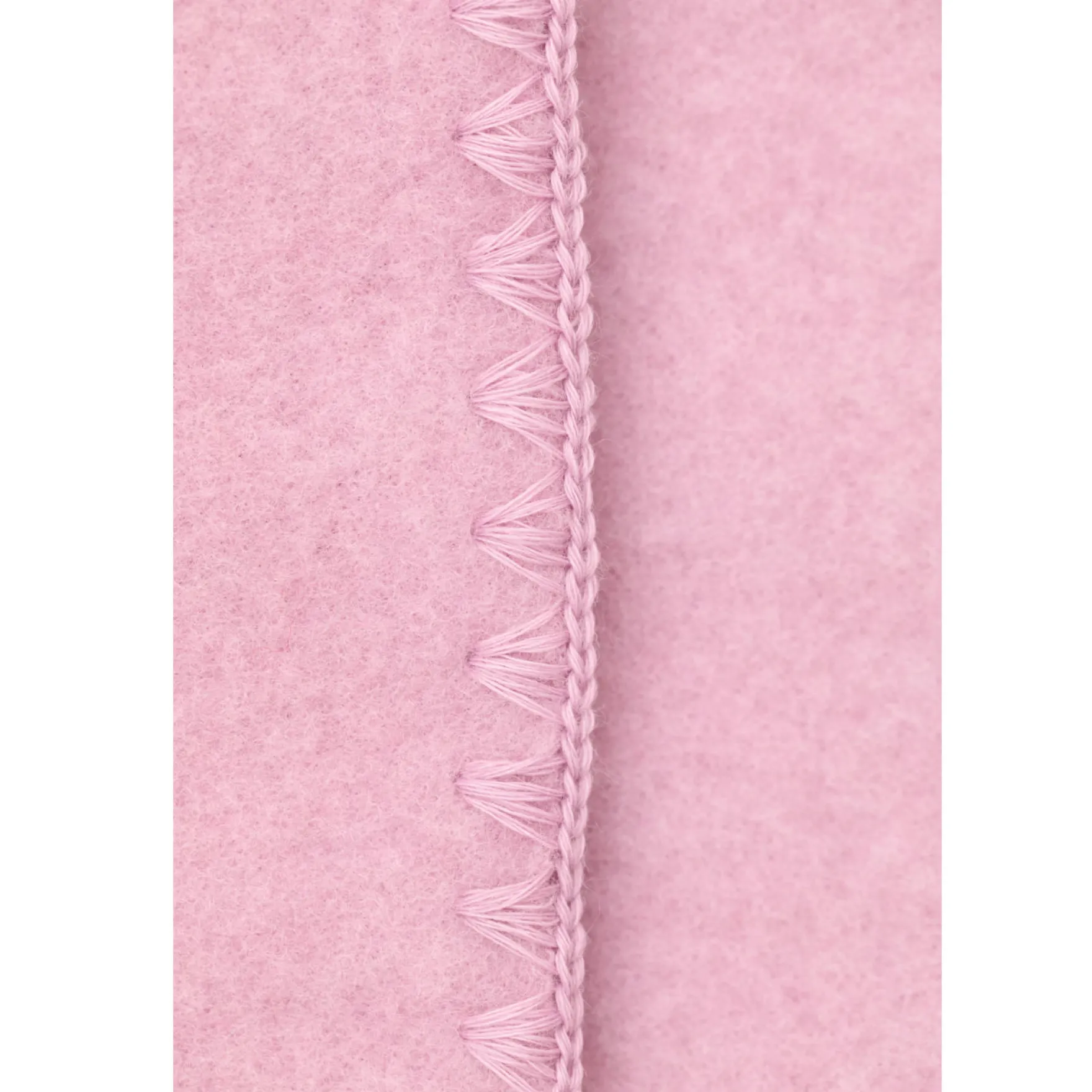Wollfleece Decke rosa mit Muschelkante