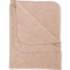 Wollfleece Decke sand mit Muschelkante