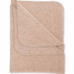 Wollfleece Decke sand mit Muschelkante