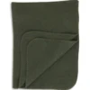 Wollfleece Decke schilf mit Muschelkante