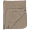 Wollfleece Decke walnuss mit Muschelkante