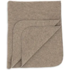 Wollfleece Decke walnuss mit Muschelkante