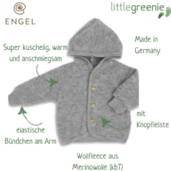 Wollfleece Jacke grau 62/68