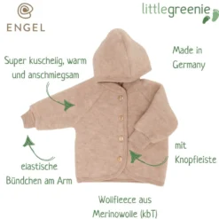 Wollfleece Jacke sand melange 62/68