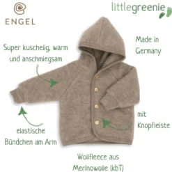 Wollfleece Jacke walnuss 62/68