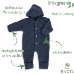 Wollfleece Overall blau 50/56