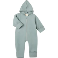 Wollfleece Overall mit Reißverschluss bergblau melange 50/56