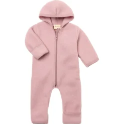 Wollfleece Overall mit Reißverschluss rosenholz melange 50/56