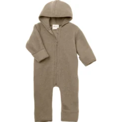Wollfleece Overall mit Reißverschluss walnuss melange 50/56