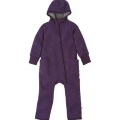 Wollwalk-Zippoverall aubergine 74/80
