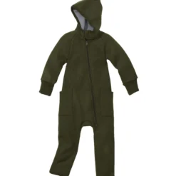 Wollwalk-Zippoverall oliv 110/116